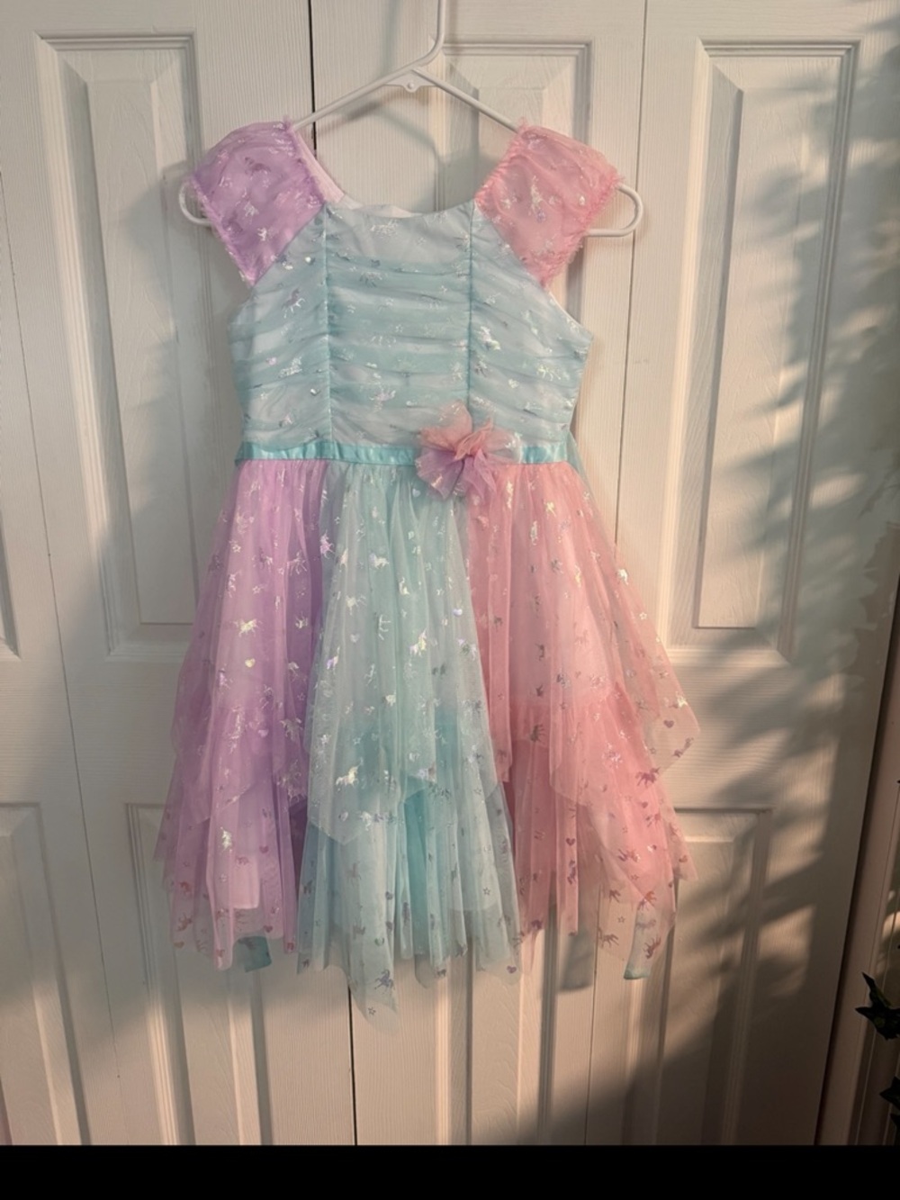 Jona Michelle Light Blue and Pink Girls Dress